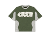 Oversized T-Shirt – Olive & Off White
